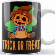 Baskı Dükkanı Trick Or Treat Pumpkin Porselen Beyaz Kupa Bardak