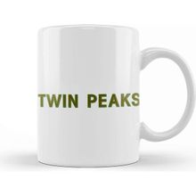 Baskı Dükkanı Twin Peaks Logo Plain Porselen Beyaz Kupa Bardak