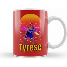 Baskı Dükkanı Tyrese Haliburton Vintage Art Legend Basketball Gift Porselen Beyaz Kupa Bardak
