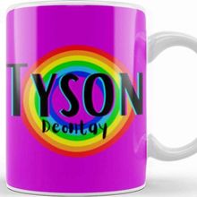 Baskı Dükkanı Tyson Fury Retro Rainbow Style Porselen Beyaz Kupa Bardak