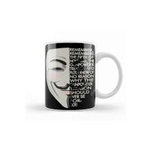 Baskı Dükkanı V For Vendetta Typography Kupa Bardak