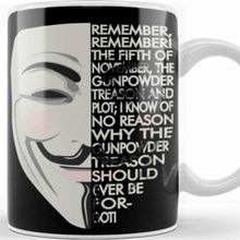 Baskı Dükkanı V For Vendetta Typography Kupa Bardak