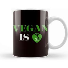 Baskı Dükkanı Vegan Is Love Heart Vegetarian Veganism Veggie Vegetarianism Kupa Bardak