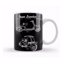 Baskı Dükkanı Vespa Scooter Patent White Kupa Bardak