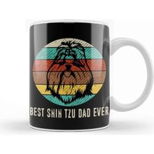 Baskı Dükkanı Vintage Best Shih Tzu Dad Ever 01 Kupa Bardak