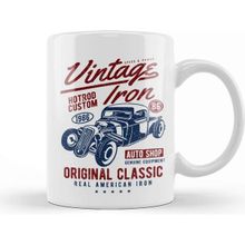 Baskı Dükkanı Vintage Iron Custom Hotrod Kupa Bardak