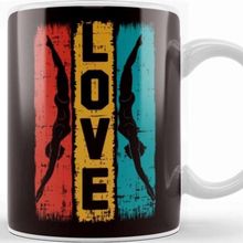 Baskı Dükkanı Vintage Love Swimming Retro Swimmer Girl Dive Water Sports Kupa