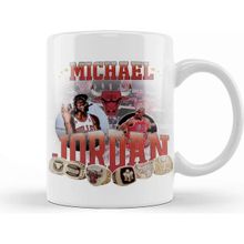 Baskı Dükkanı Vintage Mj Michael Jordan Porselen Beyaz Kupa Bardak