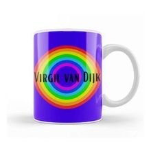 Baskı Dükkanı Virgil Van Dijk Vintage Retro Rainbow Style Kupa
