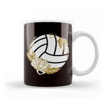 Baskı Dükkanı Volleyball Ball Sports Flower Team Coach Beach Volleyball Beyaz Porselen Kupa Bardak