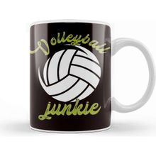 Baskı Dükkanı Volleyball Junkie Ball Sports Beach Volleyball Player Setter Beyaz Porselen Kupa Bardak