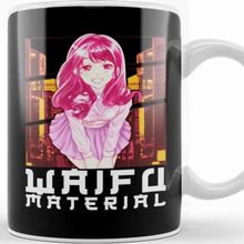 Baskı Dükkanı Waifu Material Anime Girl Japanese Cute Kawaii Beyaz Porselen Kupa Bardak