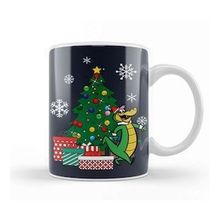 Baskı Dükkanı Wally Gator Around The Christmas Tree Beyaz Porselen Kupa Bardak