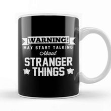 Baskı Dükkanı Warning May Start Talking About Stranger Things Text Beyaz Porselen Kupa Bardak