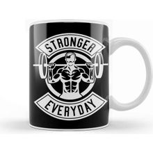 Baskı Dükkanı Weightlifting Stronger Everyday Beyaz Porselen Kupa Bardak