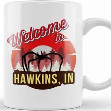 Baskı Dükkanı Welcome To Hawkins Indiana Stranger Things Beyaz Porselen Kupa Bardak