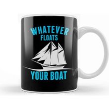 Baskı Dükkanı Whatever Floats Your Boat Funny Nautical Pun Porselen Beyaz Kupa Bardak
