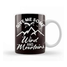 Baskı Dükkanı Wind Mountains Paragliding Skydiving Parachuting Flying Kupa Bardak