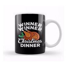 Baskı Dükkanı Winner Winner Christmas Dinner Turkey Beyaz Porselen Kupa Bardak