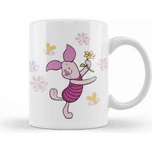 Baskı Dükkanı Winnie Pooh Piglet 3 Beyaz Porselen Kupa Bardak