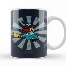 Baskı Dükkanı Winsome Witch Retro Japanese Beyaz Porselen Kupa Bardak