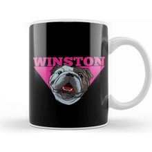 Baskı Dükkanı Winston Bulldog Smith Beyaz Porselen Kupa Bardak
