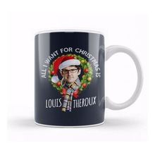 Baskı Dükkanı Wreath All I Want For Christmas Is Louis Theroux Beyaz Porselen Kupa Bardak