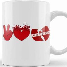 Baskı Dükkanı Wutang Peace And Love Wutang Clan Beyaz Porselen Kupa Bardak