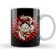 Baskı Dükkanı Yakuza Snake And Mask Beyaz Porselen Kupa Bardak