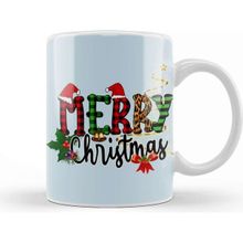 Baskı Dükkanı Yılbaşı Yeni Yıl Konseptli Merry Christmas 026 Porselen Beyaz Kupa Bardak