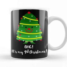 Baskı Dükkanı Yılbaşı Yeni Yıl Konseptli Omg Its My 1st Christmas Kupa Bardak