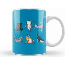 Baskı Dükkanı Yoga Cat Kedi Beyaz Porselen Kupa Bardak