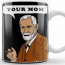 Baskı Dükkanı Your Mom Freud Porselen Beyaz Kupa Bardak