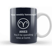 Baskı Dükkanı Your Weekly Horoscope Aries Self Isolation Porselen Beyaz Kupa Bardak
