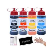 Baskistan Epson L382 İçin 4 x 500 ml 15000 Sayfa Renkli Mürekkep Seti