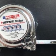 Bay-Tec 3 mt 16 mm Krom Dayanıklı ve Kolay Kullanım Şerit Metre