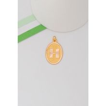 Bayar Gold 14 Ayar Altın H Harf Nostaljik Oval Kolye Ucu