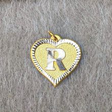 Bayar Gold 14 Ayar Altın R Harf Nostaljik Kalp Kolye Ucu