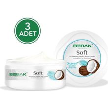 Bebak 3x300 ml Soft Nemlendirici Hindistan Cevizi El ve Vücut Kremi