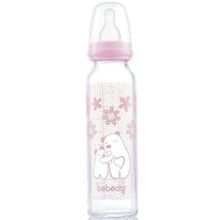 Bebedor 41302 Isıya Dayanıklı 250 ml Pembe Cam Biberon