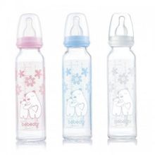 Bebedor 41302 Orta Akış Isıcam 250 ml Mavi Karma Renk Biberon