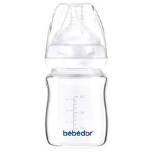 Bebedor 50301 Geniş Ağızlı Isıya Dayanıklı 120 ml Beyaz Cam Biberon