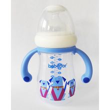 Bebedor 99322 240 ML Geniş Ağızlı Kulplu PP Biberon mavi
