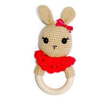 Bebegen Narçiçeği Pelerinli Kahve Tavşan Amigurumi Çıngırak