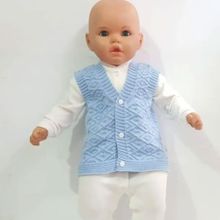 Bebegen Triko Mavi Erkek Bebek Yelek
