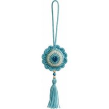 Bebek Amigurumi % 100 El Örgüsü Beşik ve Puset Nazar Boncuğu - Mavi