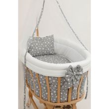 Bebekonfor Sepet Beşikler İçin Gri Yıldızlı Bebek Uyku Seti - 50 x 90 cm