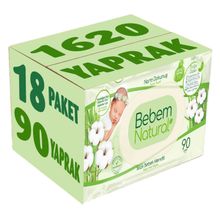 Bebem Natural Narin Dokunuş 18x90 Adet Plastik Kapaklı Islak Bebek Mendili