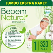Bebem Natural No:1 Yenidoğan 320 Adet Bebek Bezi