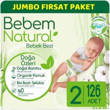 Bebem Natural No:2 Mini 126 Adet Bebek Bezi